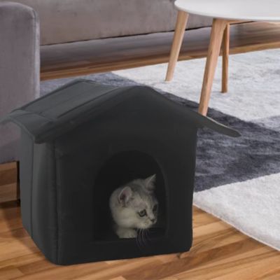 cabane chat exterieur impermeable avec chat