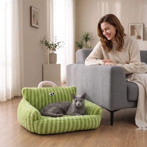 canapé pour chat vert anis chat allonge salon maitresse