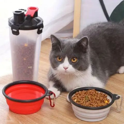 gamelles-chat-portable-rouge