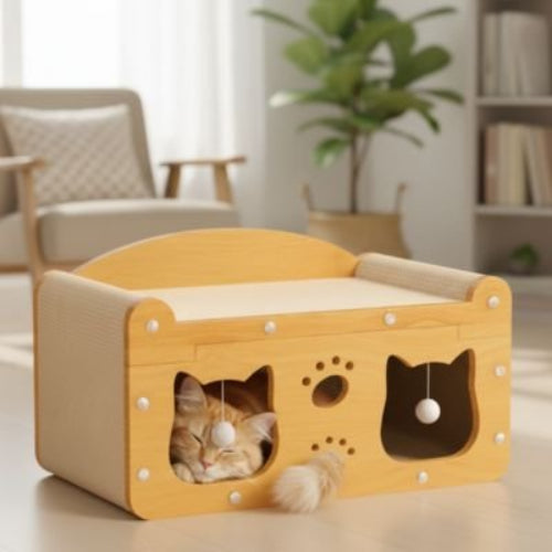 griffoir chat compact silhouette feline chat dormant