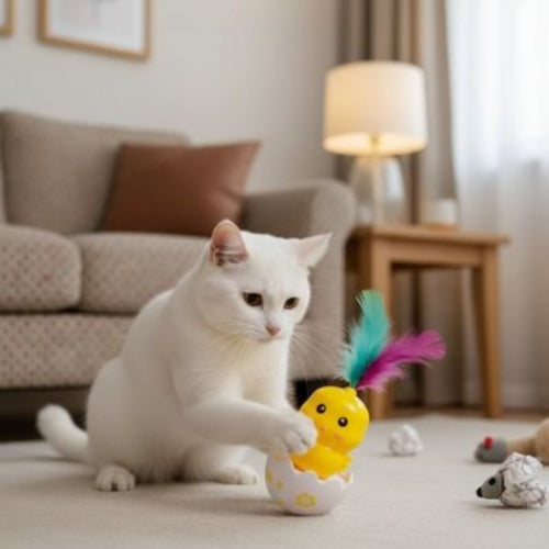 jeu pour chat poussin salon chat attrapant