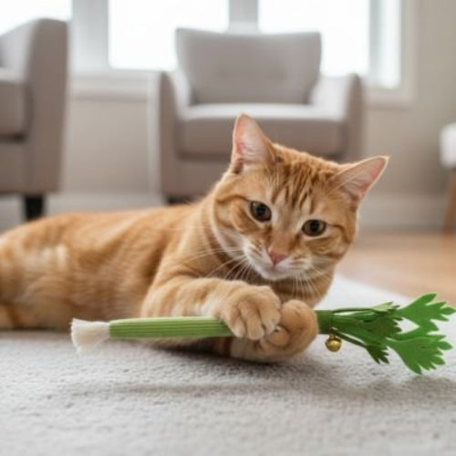 jeux pour chat tige celeri chat jouant salon