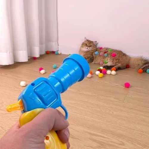 jouet pour chat lanceur pompons chat allonge