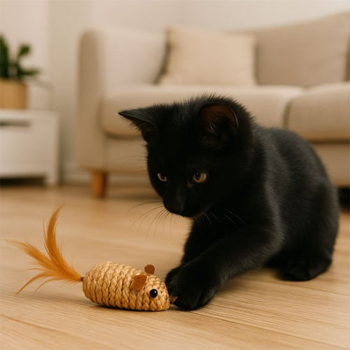 jouet pour chat souris en sisal chaton jouant salon