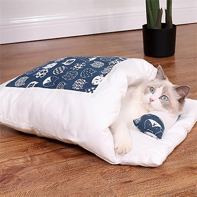 lit pour chat futon japonais chat allonge salon