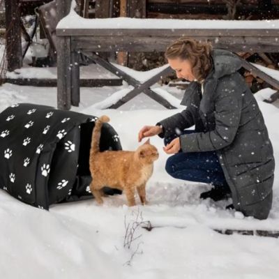 niche chat extérieur imperméable chat