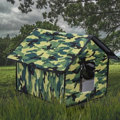 niche chat extérieur protectia toit triangle camouflage