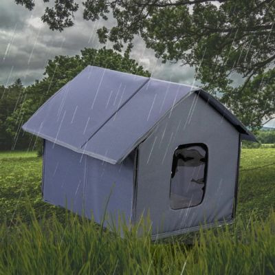 niche chat extérieur protectia toit triangle gris