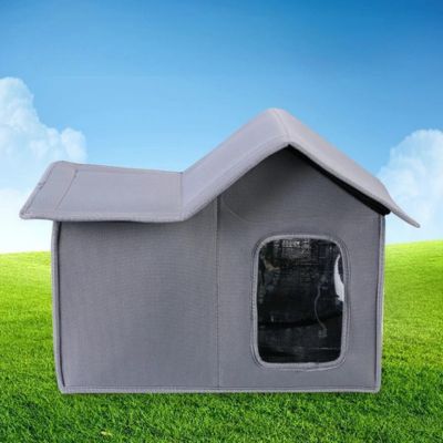 niche exterieur pour chat toit amovible gris