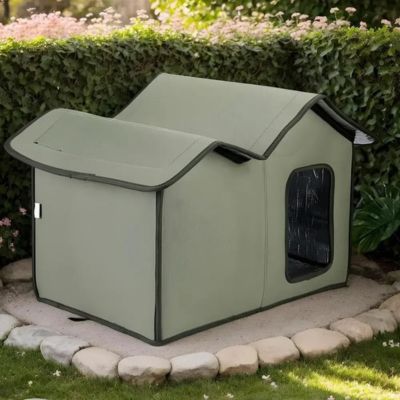 niche exterieur pour chat toit amovible vert