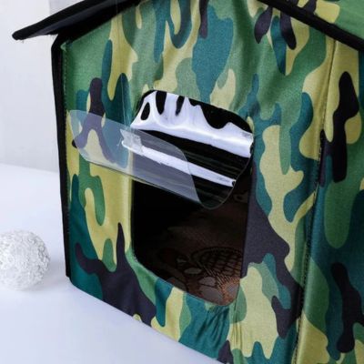 niche exterieur pour chat toit inclinĂ© camouflage fenĂȘtre