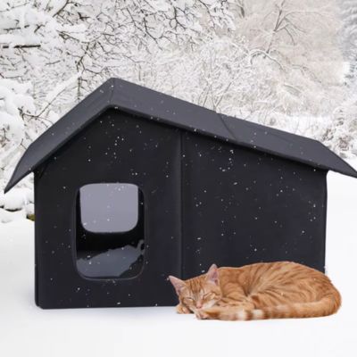 niche exterieur pour chat toit incliné noir