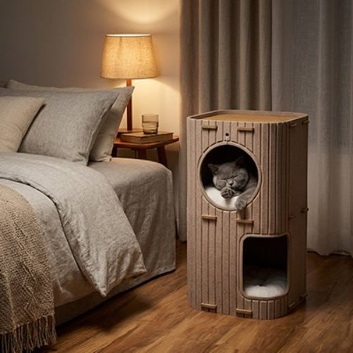 niche pour chat double espace chat dormant chambre
