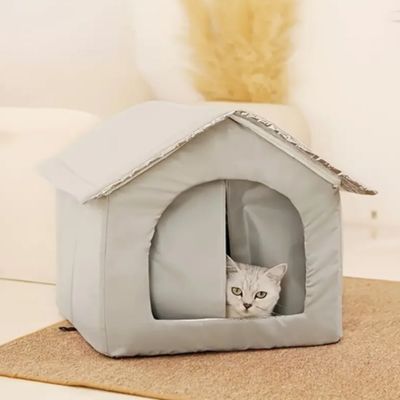 niche pour chat exterieur surelevee gris chat repos