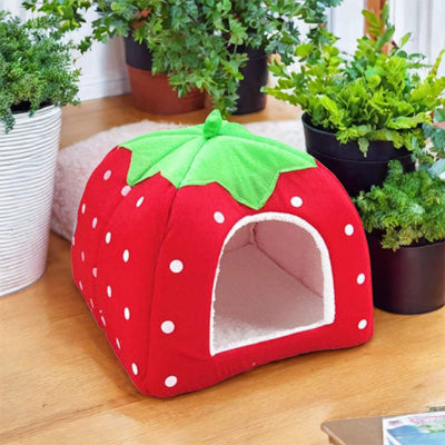 niche pour chat fraise rouge