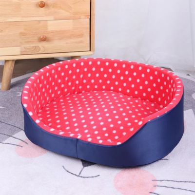 panier chat en tissu rouge