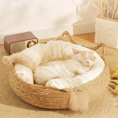 panier-chat-osier-artisanal-confortable