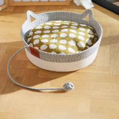 panier-chat-osier-design-gris