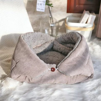 panier-pour-chat-depliable-gris