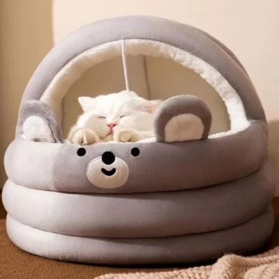 panier pour chat original berceau gris avec chat