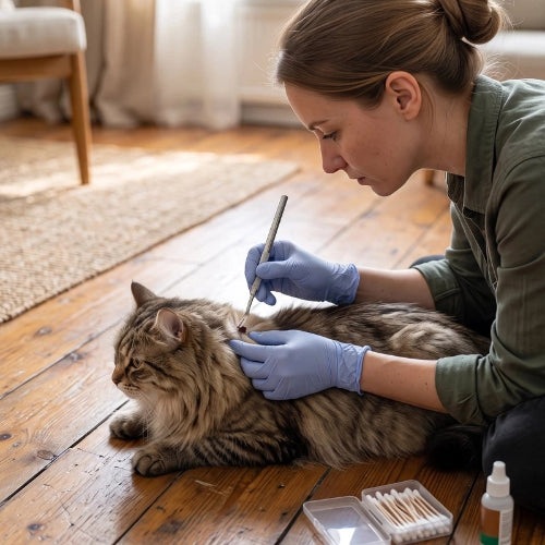 pince à tique efficace maitresse chat allonge