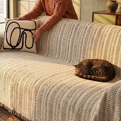 protection canapé chat style boheme blanc casse chat allonge