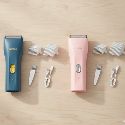 tondeuse chat sans fil bleue rose sabots cable usb
