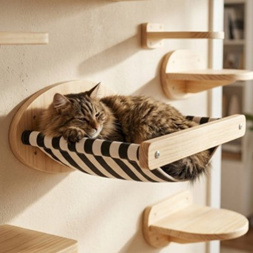 arbre a chat mural multifonction hamac chat apaise