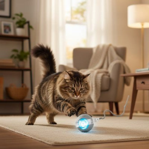 Balle interactive chat automatique chat sautant