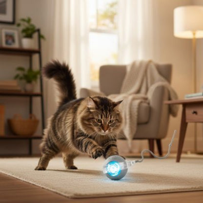 Balle interactive chat automatique chat sautant