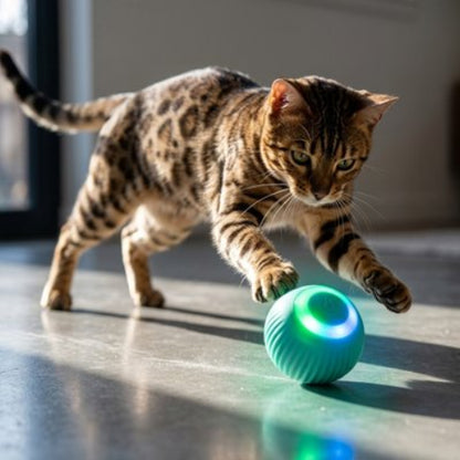 balle interactive chat bleu chat sautant
