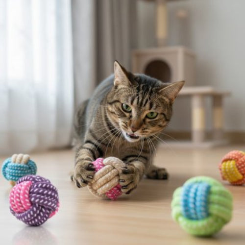 balle pour chat coton tresse chat griffant