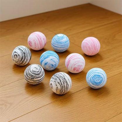 balle pour chat motifs spirale rose bleu noir