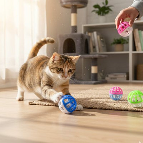 balle pour chat sonore chat jouant