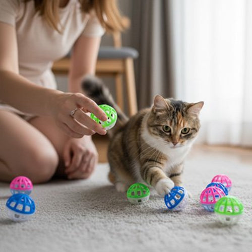 balle pour chat sonore maitresse chat jouant