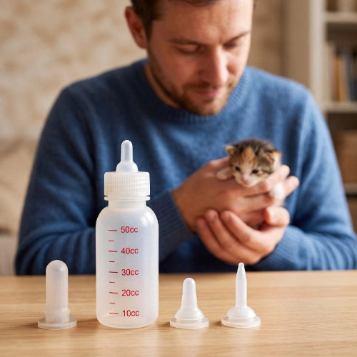 biberon chaton embouts interchangeables blanc maitre