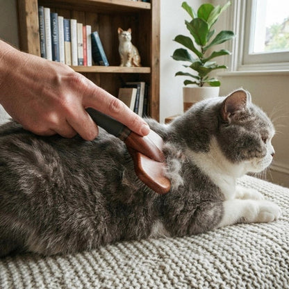 brosse à chat bois naturel chat allonge