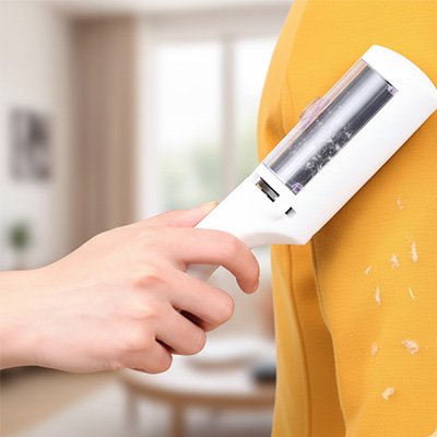 brosse anti poil balayeuse vetement jaune