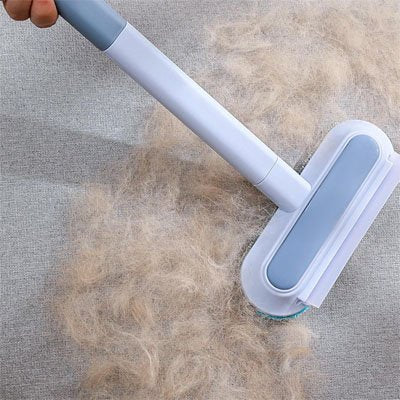 brosse anti poil long manche bleu