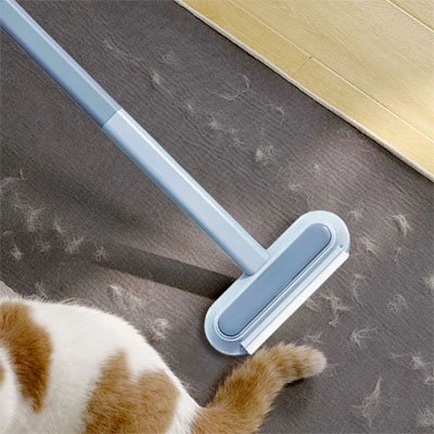 brosse anti poil long manche chat tapis