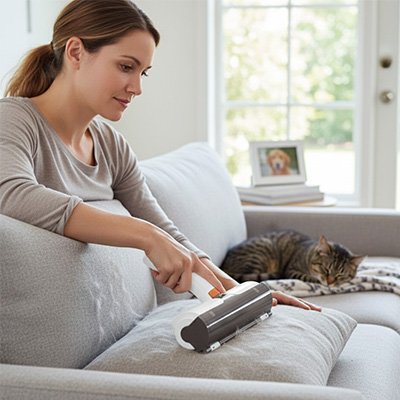 brosse anti poil multifonction canape chat maitresse