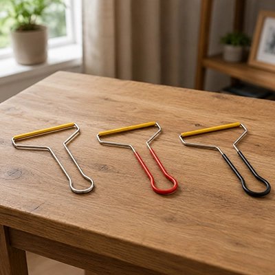 brosse anti poil pratique gris rouge noir table
