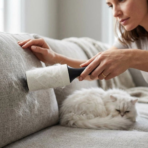 brosse anti poil ultra adhesif maitresse chat dormant canape