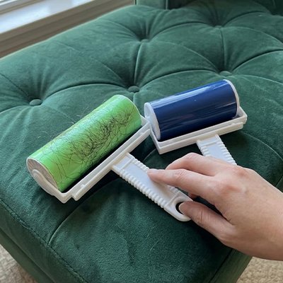 brosse anti poils ecologique verte bleue canape
