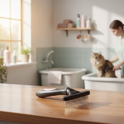 brosse chat design t bar rose toilettage