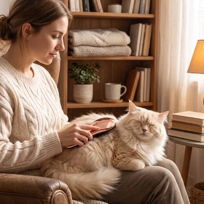 brosse chat finition brillante rose dore maitresse chaise salon