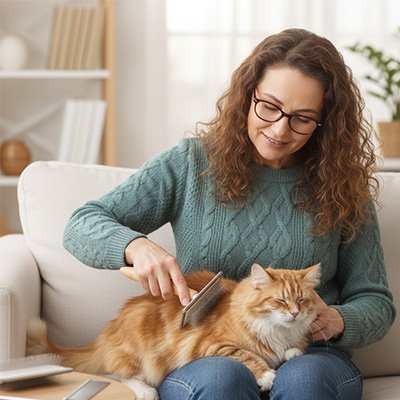 brosse chat poil long​ bois massif maitresse chat canape