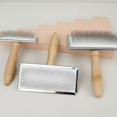 brosse chat poil long​ bois massif