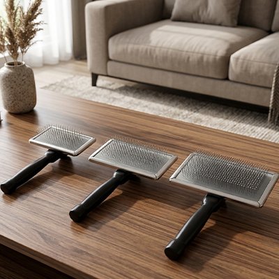 brosse chat poil long​ design rectangulaire tailles salon