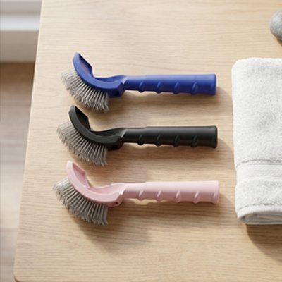brosse chat poil long​ ergonomique bleu noir rose